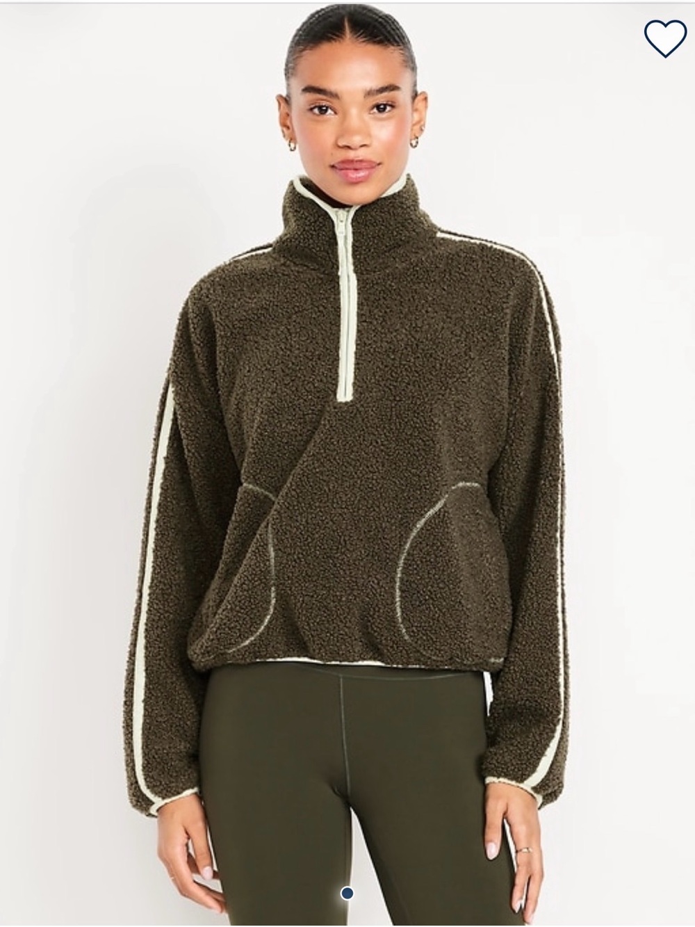 Old Navy Viral Loose Sherpa Quarter-Zip Pullover with Contrast Trim